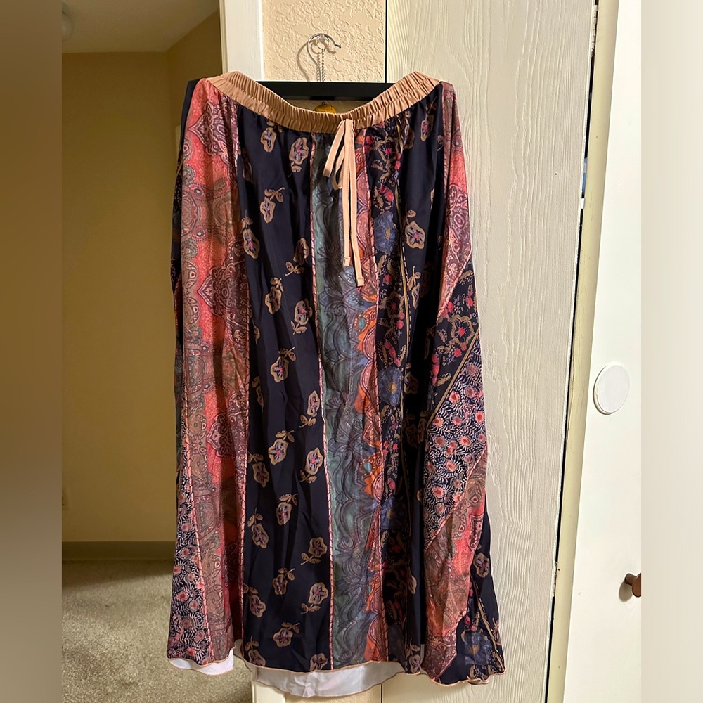 Plus size boho maxi skirt